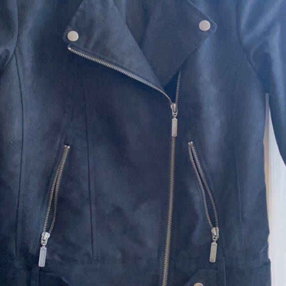 Womens Free Press Faux Suede Moto Jacket in black sz xs NWOT - Picture 4 of 5